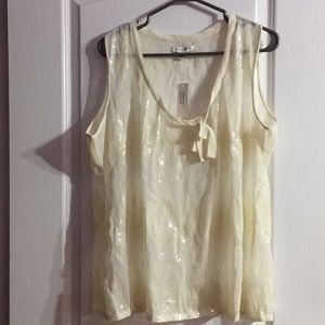 Sequinned Tie Front Tank Top